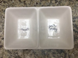 Rae Dunn You're Pretty/Winking Eye Divided Trinket Dish Tray - Picture 1 of 1