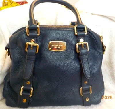 Michael Michael Kors Dark Blue pebble Leather Bedford buckle Satchel - Image 1 of 4