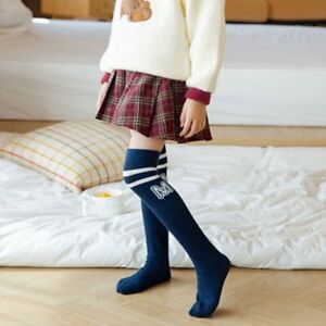 Striped Cotton Knee High Socks Korean Style Stockings Hosiery Kids Girls Socks