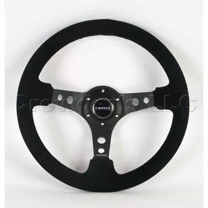NRG Steering Wheel 06 Deep Dish Black Suede Leather Black Stitching RST-006-S - Foto 1 di 4