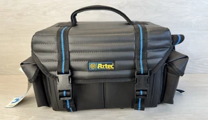 Aztec Express Camera Bag Black & Blue w/ Strap 15x7x8.5 - 2 Side Pockets New - Picture 1 of 15