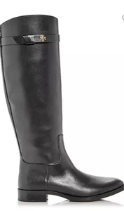 New Tory Burch Everly Strap Riding Boot Perfect Black Leather size 7W - Picture 1 of 7