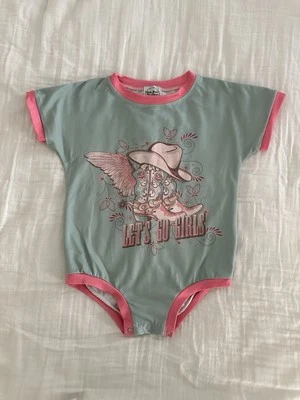 Bella Breez бутик графический футболка Детский комбинезон Let's Go девочек 2T Western крышка рукав - Изображение 1 из 3