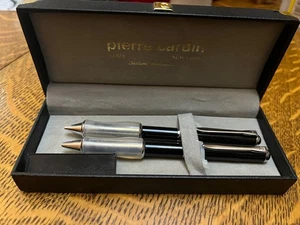 Pierre Cardin Silver and Black Ballpoint Pen Mechanical Pencil Set - Picture 1 of 8