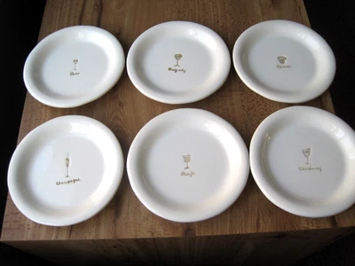 Williams Sonoma Aperitivo Cóctel 6.25" Platos Serie Vino Juego de 6 En Relieve Foto 1 de 2