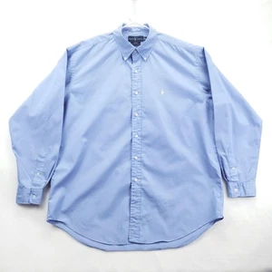 Camicia Ralph Lauren uomo XL blu Blake abbottonata manica lunga logo pony cotone - Foto 1 di 10
