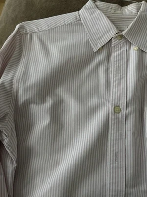 J Crew Pink And White Men’s Stripes Medium Vintage Tailored Fit - Image 1 of 4