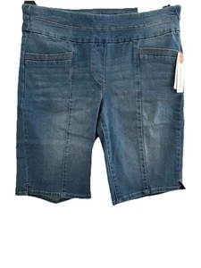 Westbound Dillard’s Stretch Denim Bermuda Shorts Park Ave Fit Pull On 10 NWT - Picture 1 of 8