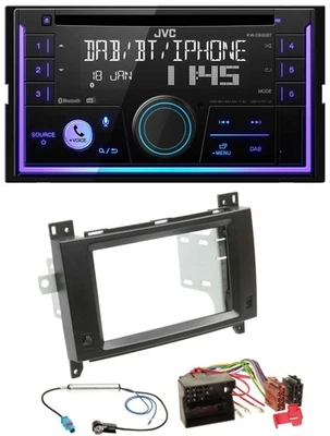 JVC MP3 USB 2DIN DAB Bluetooth CD Autoradio für Mercedes Viano Vito 06-14 schwar - Bild 1 von 4