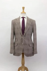 NWT$3900 Brunello Cucinelli Men Plaid Print Sport Coat W/Logo Button48/38US A258 - Picture 1 of 10