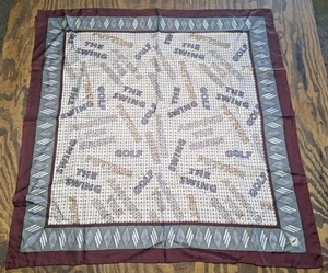 Pebble Beach Golf Links Maroon Silk Scarf Putt Swing Range 35" X 35" - Picture 1 of 7