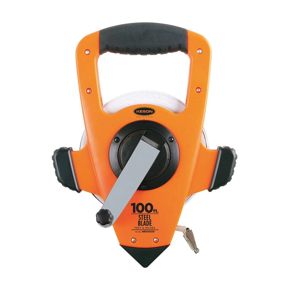 KESON NRS18100 Long Tape Measure,3/8 In x 100 ft,Orange 6XGR8 - Image 1 of 1