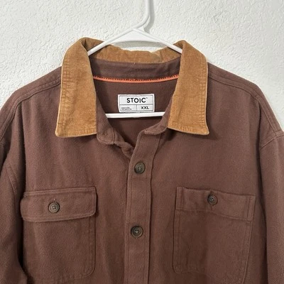 Parches de codo de pana con botones de franela cepillada marrón estoico al aire libre para hombre XXL Foto 1 de 4