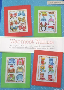 Cross Stitch Chart Only - Christmas Cards Warm Wishes Jumpers Hats Mittens Socks - Picture 1 of 1
