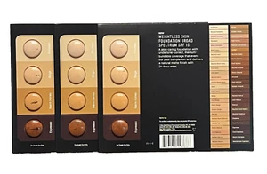 3x BOBBI BROWN WEIGHTLESS SKIN FOUNDATION SPF 15 SAMPLE CARD 4 SHADES NEW - Picture 1 of 1