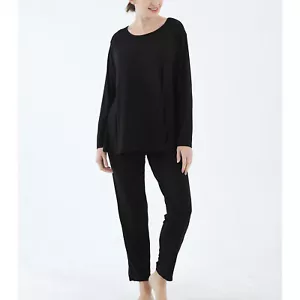 Women's 2 Piece Pajama Set Long Sleeve Crew Neck Pants Soft Stretchy Lounge Set - Picture 1 of 69