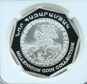 2000 ARMENIA SILVER 2000 DRAM S2000D MILLENNIUM NGC PF 69 ULTRA CAMEO TOP POP !! - Picture 1 of 3