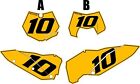 Fits Ktm 250 Xc-F 2008-2009 Pre-Printed Yellow Backgrounds With Black Pinstripe