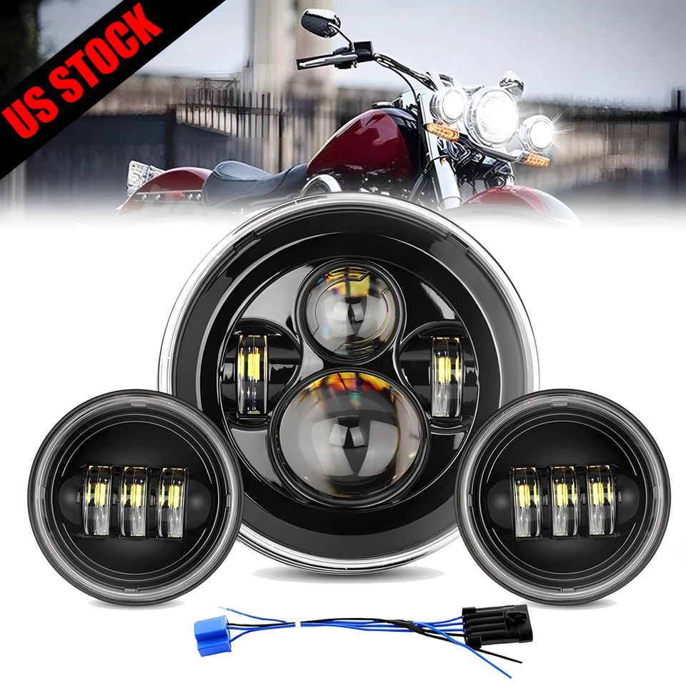 For Kawasaki VN Vulcan Classic Nomad Drifter 1500 7" LED Headlight Passing light - Image 1 of 4