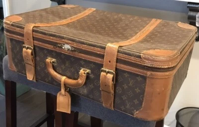 LOUIS VUITTON STRATOS Vintage Suitcase AUTHENTIC Monogram Leather 27” - Image 1 of 4