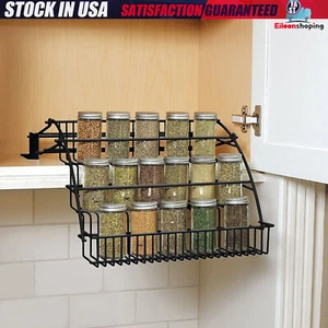 Estante de especias extraíble de 3 capas organizador de gabinete de metal soporte de cocina - Imagen 1 de 12