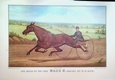 Currier & Ives Calendar Topper 1970 Queen of the Turf Maud S Trotting Horse