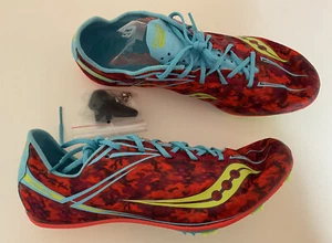 NWB-WOMENS SAUCONY RACING BALLISTA SPIKE/TRACK SHOES MESH UPPER SZ 10,RED/BLUE - Picture 1 of 8