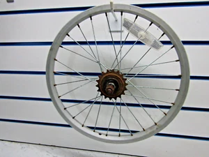 mountain childs bike rear Wheel used silver Bicycle 18" ref 18 18t cog - Picture 1 of 5