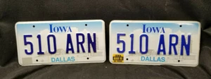 Vintage 1998  Iowa Dallas County Truck License Plate #  510 ARN - Picture 1 of 2