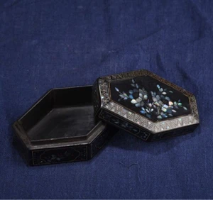 Chinese Lacquerware Box Japan Lacquerwork Antique Chest Jewelry Box Decorative - Picture 1 of 11