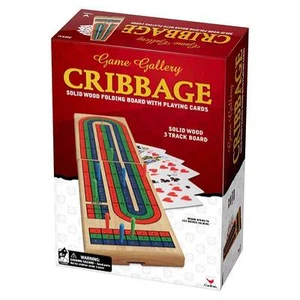 NEW CRIBBAGE Solid Wood Folding Board with Cards - Game Gallery - Picture 1 of 2