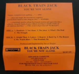 Black Train Jack "You're Not Alone" 1994 Promo Cassette (Roadrunner) - Picture 1 of 3