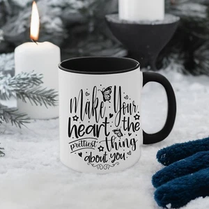 Taza Make Your Heart Prettiest - Taza de café motivacional - Regalo alentador - Imagen 1 de 12