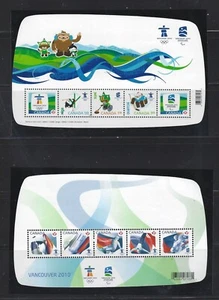 Canada 2009 Olympic Event, Emblems Mascots #2299-2305 2 Souvenir Sheets MNH $20 - Picture 1 of 1