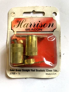 Soportes de varilla recta de latón macizo 12 mm x 1/2 pulgadas - 1 par (J768) nuevo stock antiguo - Imagen 1 de 2