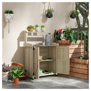 Potting Bench with Storage Cabinet - Picture 1 of 8