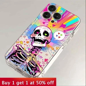 For iPhone 16 Pro Max 15 14 13 12 11 8 7 XR Phone Cover Love Skull Creative Cool - Picture 1 of 6