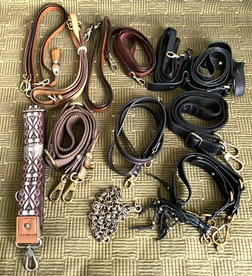 Lote 12 Bandolera de Repuesto Fossil & The Sak Correa para el Hombro Cuero Negro Marrón Foto 1 de 4