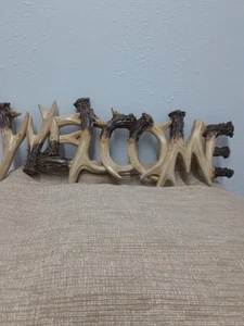 Rivers Edge Products Rustic Welcome Plaque Hanging Sign Door Decor Deer Antler - Picture 1 of 2