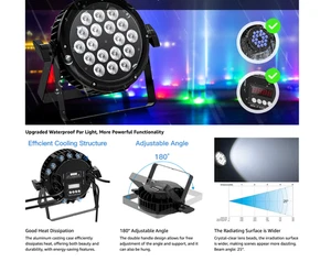 DMX Stage Lights RGBW 4in1 LED Par Light Super Bright 18X18W IP67 Waterproof Sou - Picture 1 of 19