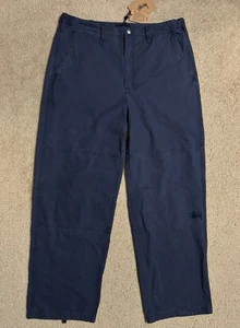 STUSSY Pantalone Uomo Ripstop Field Pantaloni Blu Gamba Larga (Etichetta: 32, Effettivo 33 o 34) - Foto 1 di 16