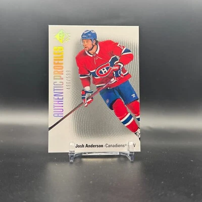 2021-22 SP Hockey Josh Anderson Authentic Profiles Silver Spectrum #AP-6 /599 - Image 1 of 3