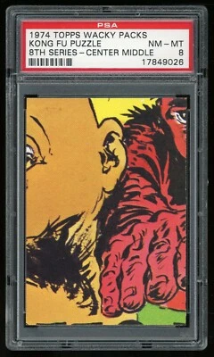 1974 Topps Wacky Packages Kong Fu Puzzle / Checklist CM 8th Series PSA 8 - Image 1 of 3