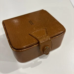 Vintage Mark Cross England Smooth Leather Jewelry Box 3.3x3” - Picture 1 of 12