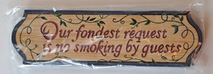 Letrero de placa de madera para colgar en la pared Tender Heart Treasures 1997 solicitud sin fumar - Imagen 1 de 7