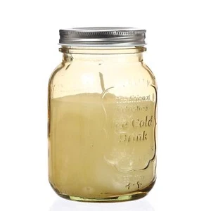 Duftkerze Citronella im Glas mit Deckel gelb Echtwachs Mückenschutz - Bild 1 von 4