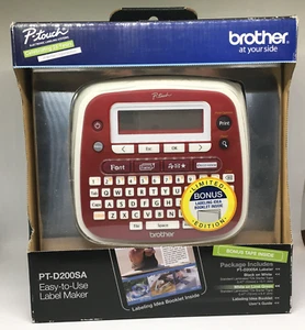 Brother P-touch Electronic Label Maker Printer PT-D200SA  RED NEW Sealed In Box - Picture 1 of 7
