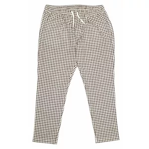 Mens Joggers Drawstring Pants Brown White Check Loose Harem Casual Chinos XL - Picture 1 of 6