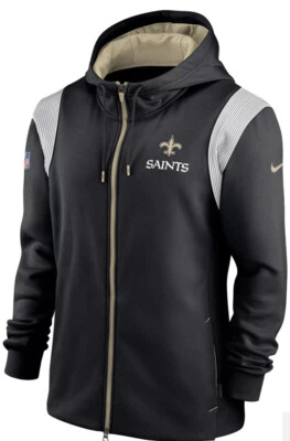 New Orleans Saints Sideline Nike Therma-FIT Full-Zip Black Hoodie Men Size XXL - Image 1 of 4