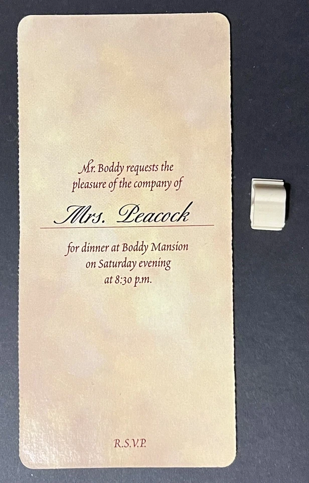 Pista 1998 50 Aniversario Repuesto Mrs. Peacock Invitación y Clip Pieza Foto 1 de 1